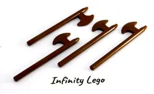 4 LEGO Brown Minifigure weapon Halberd Axe Castle Knights (3848 53610)  4 Pieces