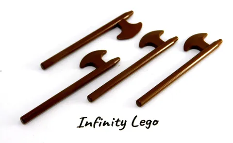4 LEGO Brown Minifigure weapon Halberd Axe Castle Knights (3848 53610)  4 Pieces
