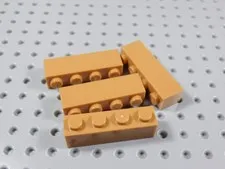LEGO Lot of 4 Medium Nougat 1x4 Bricks BA