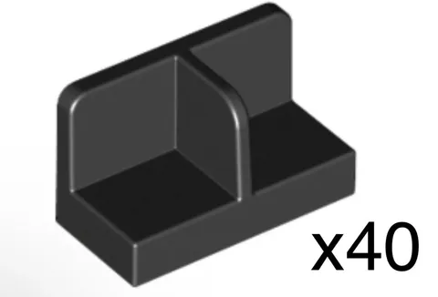 LEGO 93095/18971 - 1x2 Panel w/ Center Divider-Heel Protector Black New Qty 40