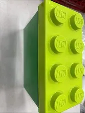 2012 LEGO Lime and Dark Green 8-Stud Plastic Storage Container Toy Bin