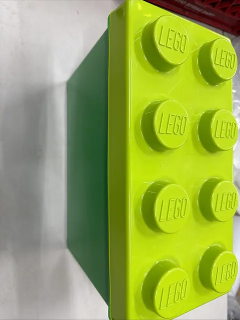 2012 LEGO Lime and Dark Green 8-Stud Plastic Storage Container Toy Bin