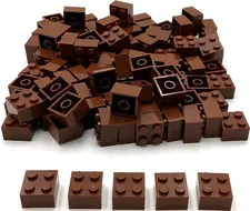 Lego 100 New Reddish Brown Bricks Building Blocks 2 x 2 Stud Parts