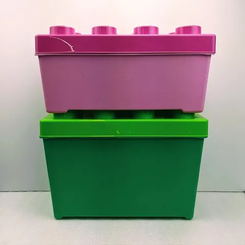 LEGO, 8 Stud Storage Cases, Large + Medium Containers, Plastic Bin Box 2012