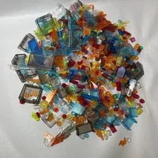 Lego Translucent Pieces Bulk Lot Windshields, Flames, Bars, Studs 1/2 Lb