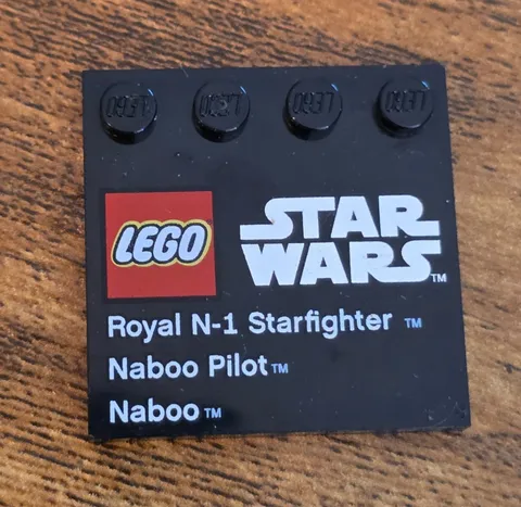 LEGO Tile, Modified 4 x 4 with Studs on Edge with Lego Star Wars Logo 9674