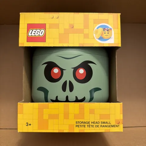 LEGO Storage Head Skeleton / Zombie – Halloween Edition – Small Size – 7" x 6"