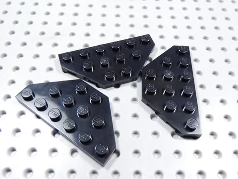 LEGO Lot of 3 Black 4x6 Cut Corner Wedge Plates BH