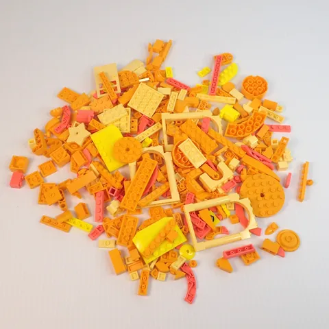 LEGO Parts - Assorted Brights, Neon, Coral Bulk Pieces - QTY 375 pc (8oz)