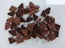 Lego Lot 50 New Reddish Brown Brick Wedges 3 x 3 Facet Parts # 30505