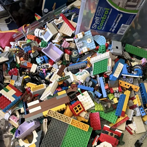 LEGO Bulk Lot Mixed Bricks & Pieces, Multicolor Plastic Storage Tub