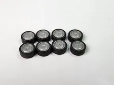 Lego Lot of 8 wheel rim silver flat silver wheel tire 14mm D.x6mm 93594c01