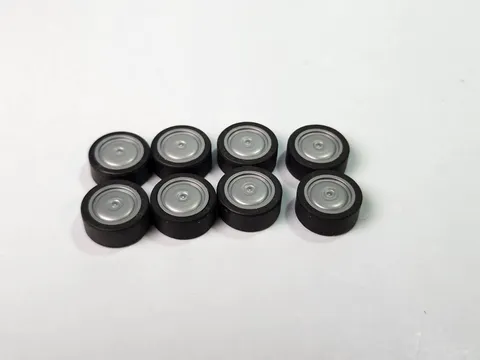 Lego Lot of 8 wheel rim silver flat silver wheel tire 14mm D.x6mm 93594c01