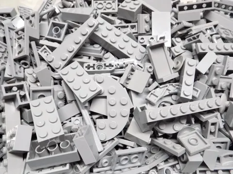 LEGO 1/4 Pound Light Gray Building Brick Parts n Pieces {WASHED}