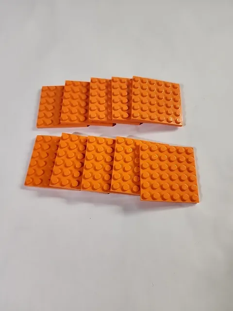 LEGO Parts ● Orange Plate 6 x 6 Square ● # 3958 ● QTY 10