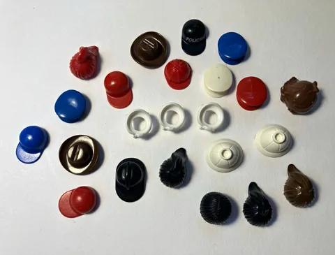 LEGO Minifigure Headgear & Hair Accessories Mixed Lot, Assorted Multicolor