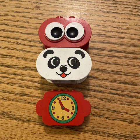 Lego Duplo rounded ends Lot Of 3 Eyes, Face & Clock