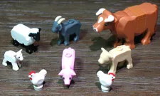 LEGO® Dairy Cow Calf Goat Lamb Sheep Pig Chickens Farm Animal Minifigure Lot 8