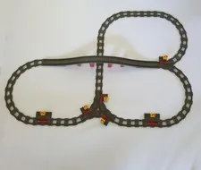 Lego® Duplo TRAIN Tracks DARK-GREY Track Straight Curved Straight Bridge SET CIR