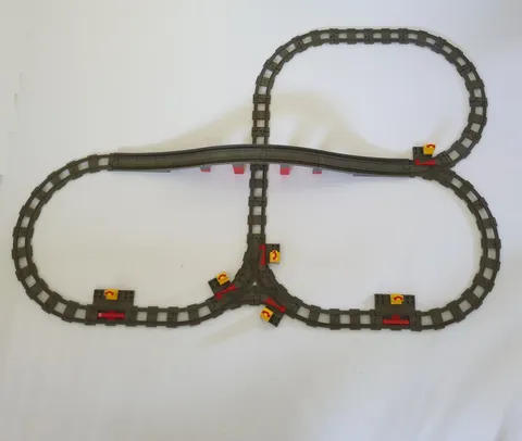 Lego® Duplo TRAIN Tracks DARK-GREY Track Straight Curved Straight Bridge SET CIR