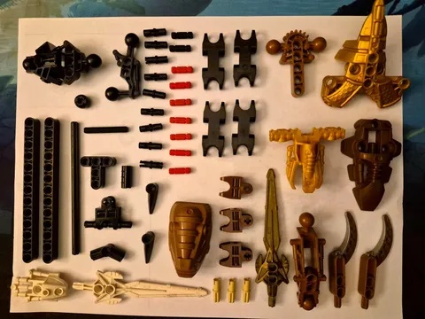 Lego Bionicle Misc. (51) Piece Lot with Brutaka and Olmak Components