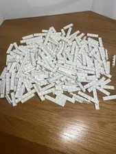 LEGO LOT B  (300) WHITE PLATES  1X3 1X4 1X6 1X8 1X10
