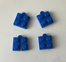 Lego 4x NEW Pieces Hinge Plate 1x2 BLUE #1927 Swivel Angle 1x4