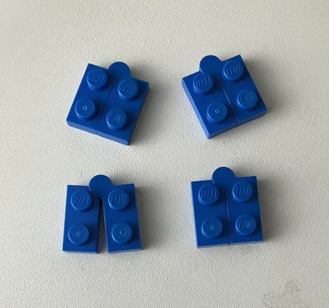 Lego 4x NEW Pieces Hinge Plate 1x2 BLUE #1927 Swivel Angle 1x4