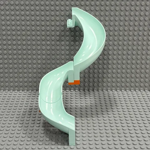 Lego Playground Slide Curved 90 degrees (2x) 28387 + 180 Deg 11267 : Light Aqua