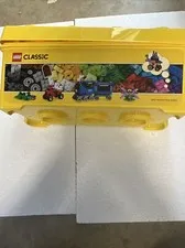 LEGO Storage Brick Case 8 Stud Large Yellow Container Plastic Bin Box EMPTY 14x7