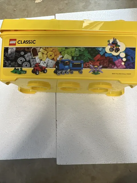 LEGO Storage Brick Case 8 Stud Large Yellow Container Plastic Bin Box EMPTY 14x7