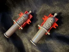 Lego Vintage Pearl Dark Gray Shooting Cannon Red Base Lot of 2 - *Nice...