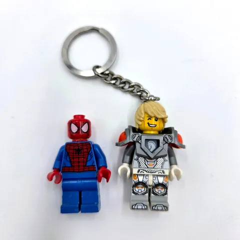Lego Keychain Nexo Knights Lance And Spider Man Mini Figure Read