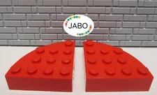 (F6/6/4) LEGO 2 x 2577 Quarter Brick Round Brick 4x4 red