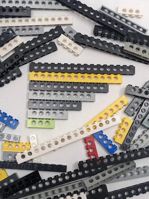 75pcs LEGO TECHNIC Studed Bricks Bulk Lot Only 1x4 1x6 1x8 1x16 Random Beams