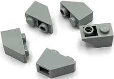 Lego 5 New Light Bluish Gray Slopes Sloped Inverted 45 2 x 1 Parts