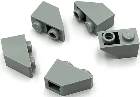Lego 5 New Light Bluish Gray Slopes Sloped Inverted 45 2 x 1 Parts