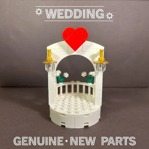 LEGO Wedding  Bride And Groom Mini Figures Wedding Ornamented Arch