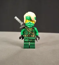 LEGO NINJAGO Lloyd Minifigure Green Ninja Blonde Hair Mask Plastic Ninja Toy