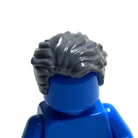 Lego - Minifigure Hair - Dark Grey, Swept Back, Wavy, Short