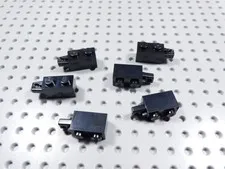 LEGO Lot of 6 Black 1x2 Bricks w/ Locking Finger BF
