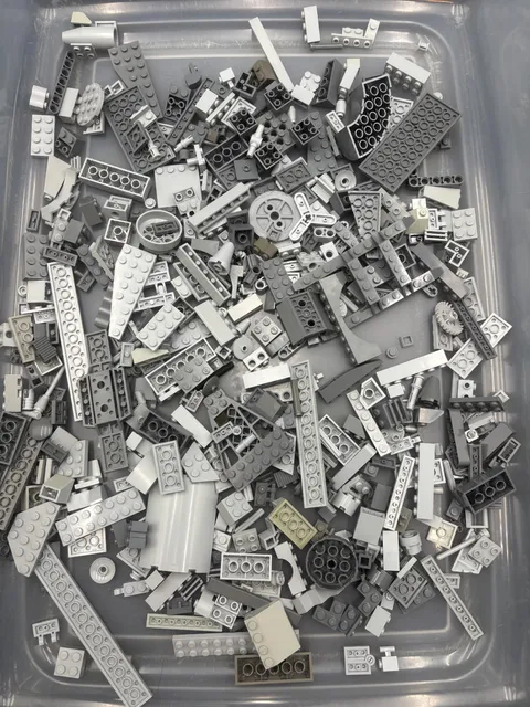 1 lb. Bulk Mixed Gray Legos - standard blocks and unique pieces (Lot I)