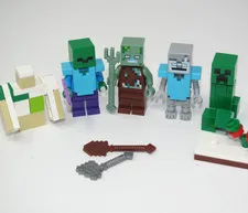 Lego Minecraft Minifigures 21280 Advent Calendar Drowned Zombie Creeper Stray