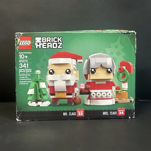 LEGO BrickHeadz Seasonal 40274 Mr. & Mrs. Claus 341pcs Complete Box Ages 10+