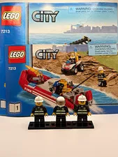 LEGO City Off-Road Fire Truck & Fireboat 7213 Complete Set 388pcs No Box