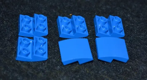 (6) 2x2 Blue Inverted Rounded Bottom Bow Bricks ~ NEW Lego Parts ~