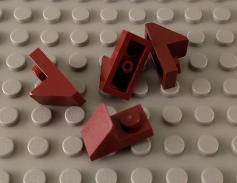 New LEGO Lot of 4 Reddish Brown 2x1 Cut Out Slope Pieces