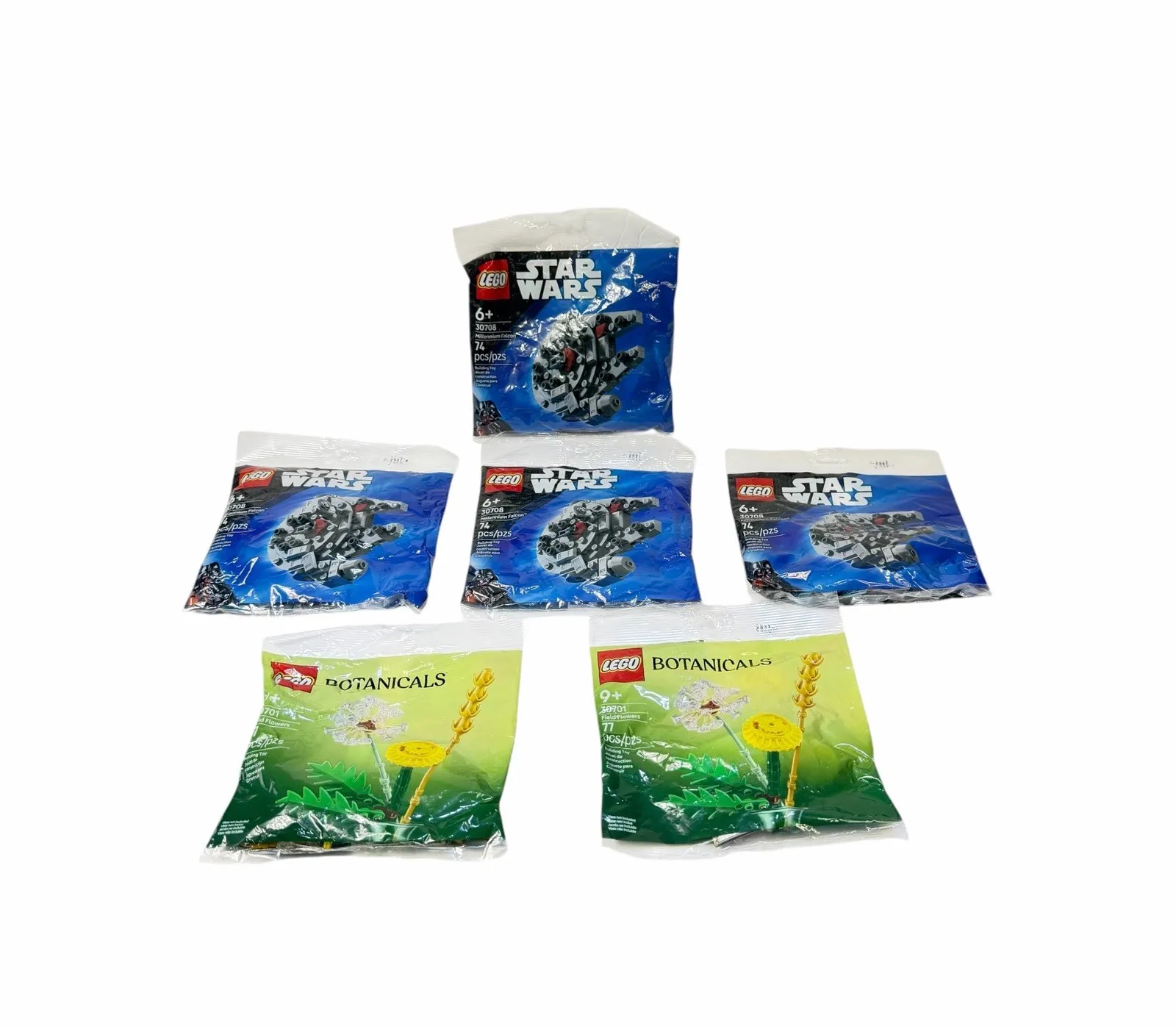 Lot of 6 Lego 30708 Star Wars Millennium Falcon & Botanicals 307011 Mini Build