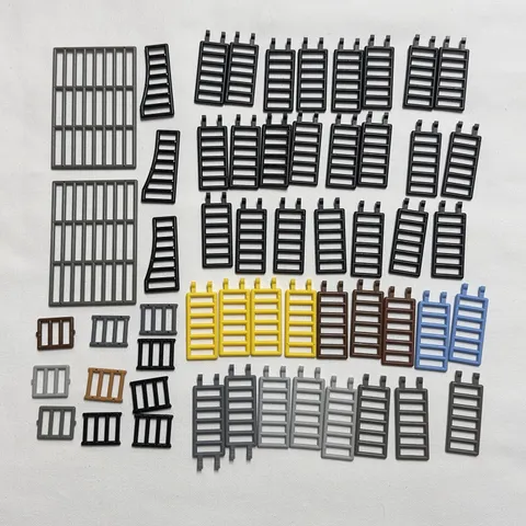 Bulk Assorted LEGO Lot Clip On Ladder, Black Grey Yellow Brown Cage Cell Jail