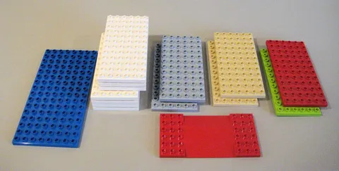 Lego Duplo Lot 15pc Thin Baseplates 8X16 6X12 Assorted Colors Parts & Pieces